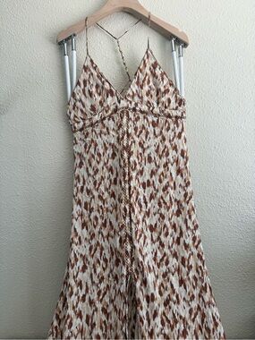 aerie Brown and Cream Maxi Dress